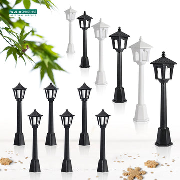 6/12pcs Miniature Street Lights Plastic Model Railway Train Lamp for Doll House Micro Landscape Diy Fairy Garden Christmas Decor